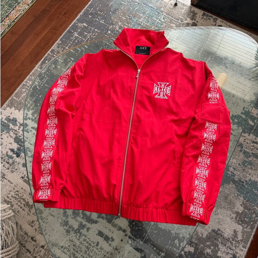 Alice Hollywood Moto Couture Red Oversized Track Jacket